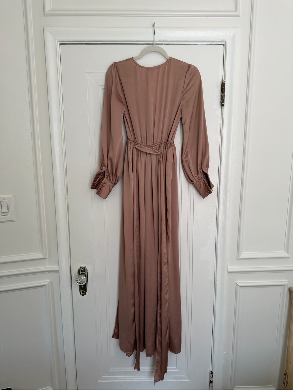 Baltic Born Satin Wrap Maxi Dress in Mauve - Picture 2 of 4